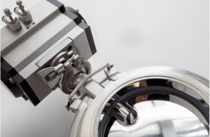 Sterivalve butterfly valve with precision mounting system designed for error-proof actuator installation in pharmaceutical production